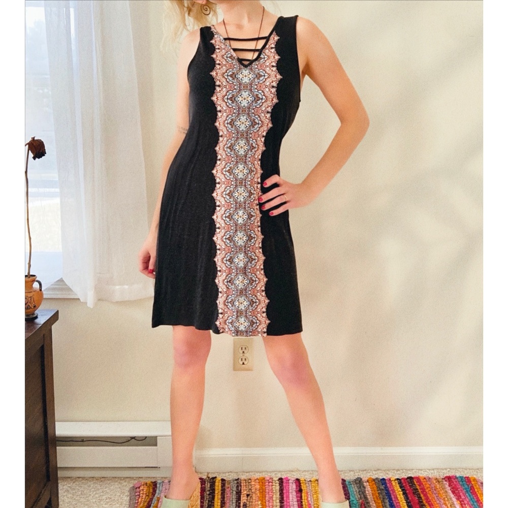 Black Bohemian Mini Dress (S)